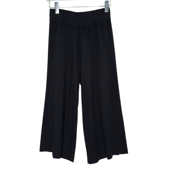 Modern Citizen M Womens Wide Leg Knit Sweater Pants Black Cropped - Picture 1 of 11